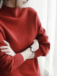 Polka-Dot Half-Turtleneck Knit_BDHL6876