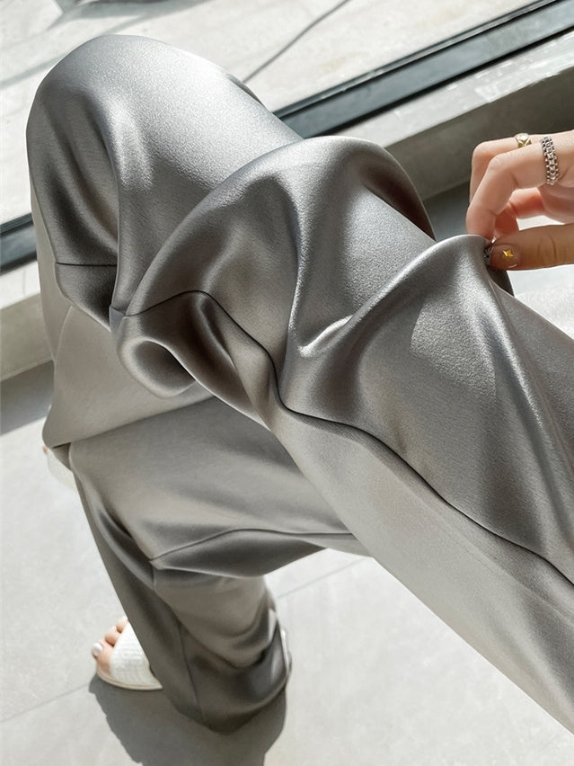 Flared Shiny Horseshoe Pants_BDHL7222
