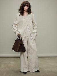 Thin Long-Sleeved Shirts & Wide Pants_BDHL6329