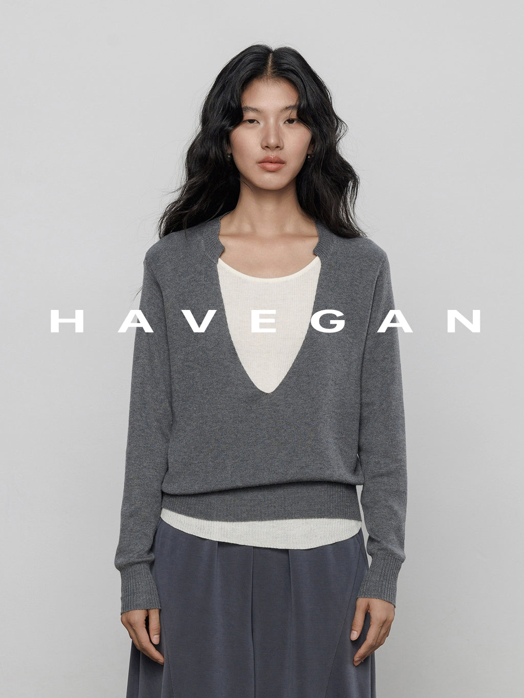 V-Neck Two-Piece Style Tops_BDHL7700