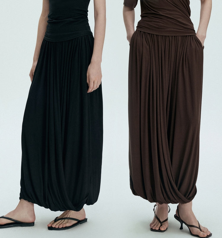 Pleated Long Skirt Pants_BDHL7398