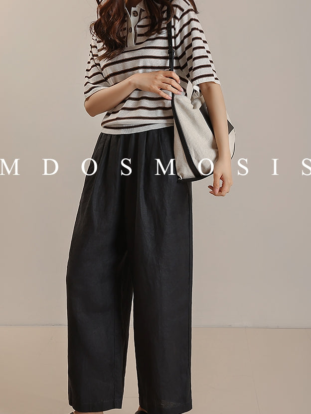 Waist Drawstring Wide Pants_BDHL7511