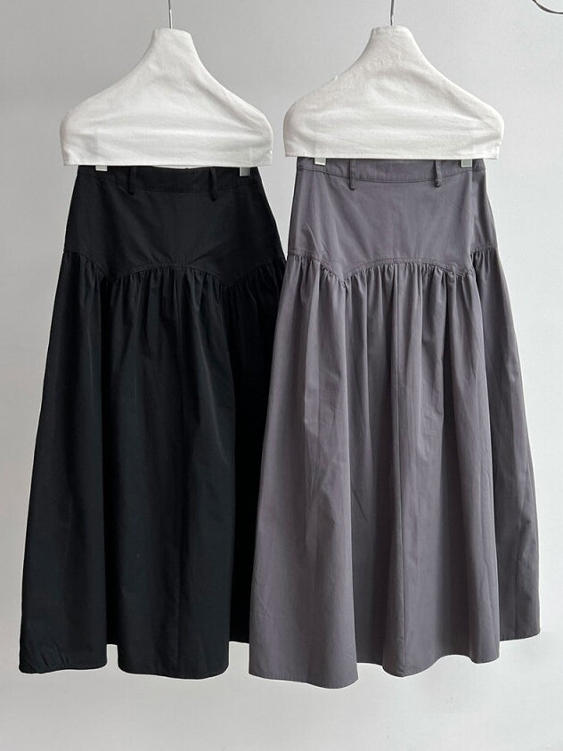 High-Waisted 3D Pleated Skirt_BDHL8043