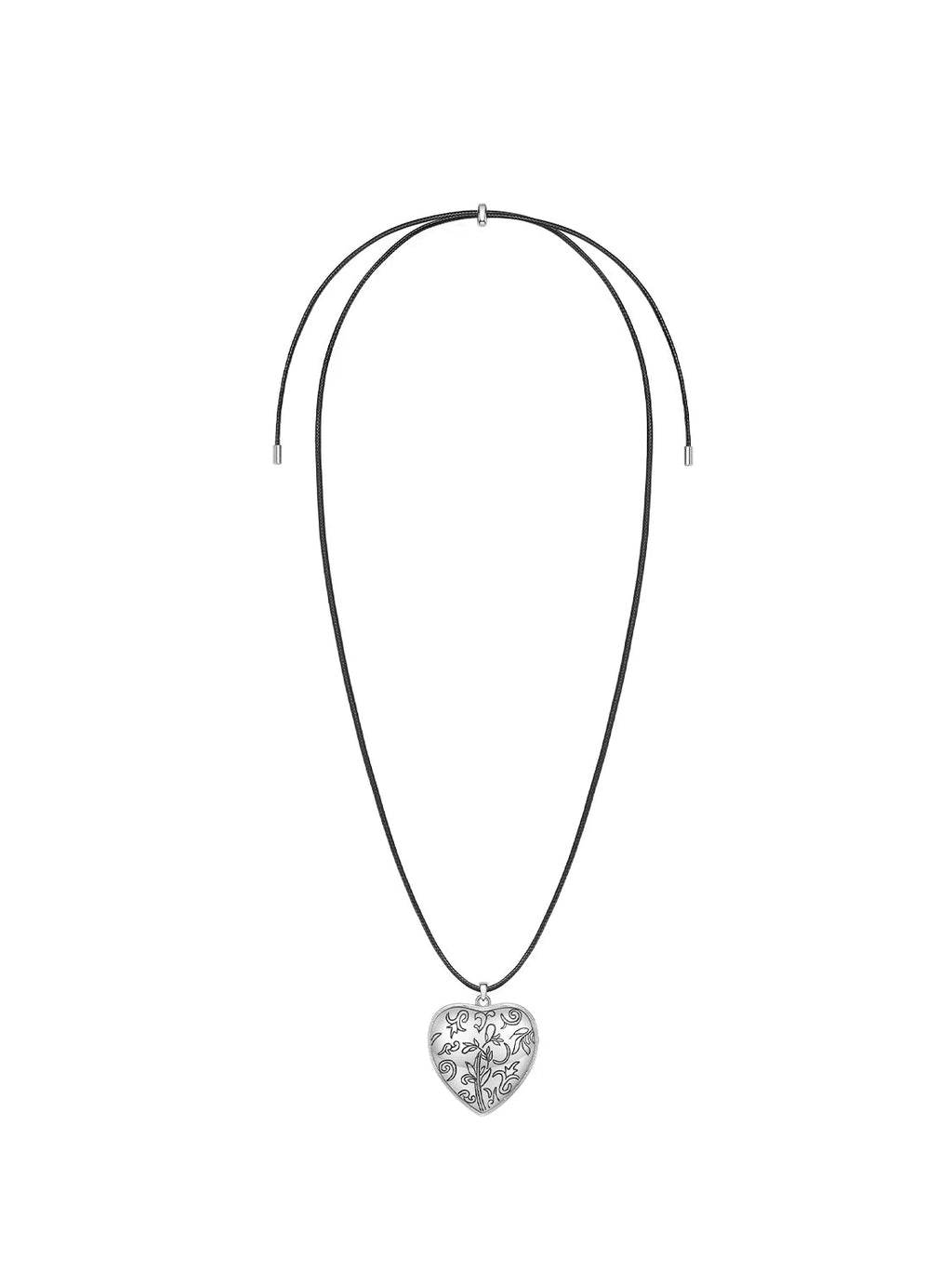 Engraved Heart Cord Necklace_BDHL8476