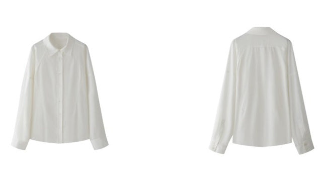 White Balloon Sleeve Shirt_BDHL6537