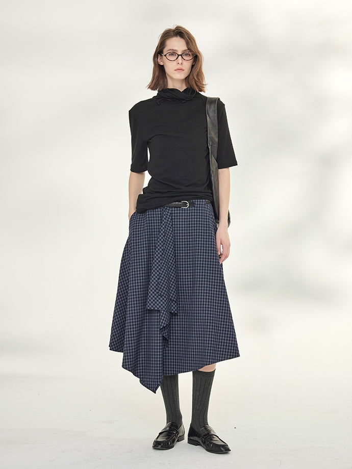 Ribbon-Tie Short-Sleeved Or Long-Sleeved Tops_BDHL7790