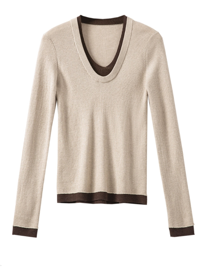 Fake two-Piece Style Slim Knit_BDHL7840