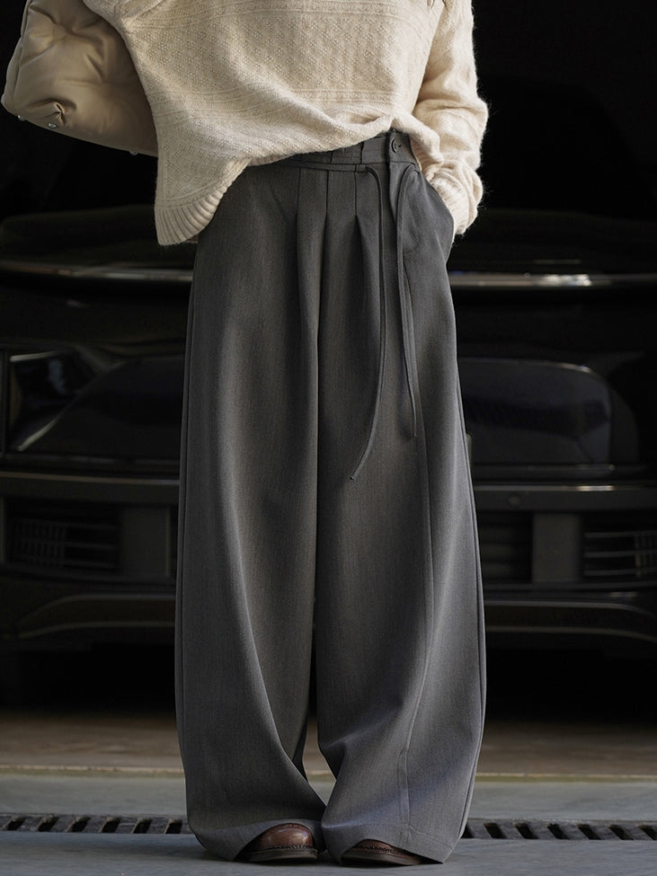 Pleated Side-Drape Pants_BDHL7773
