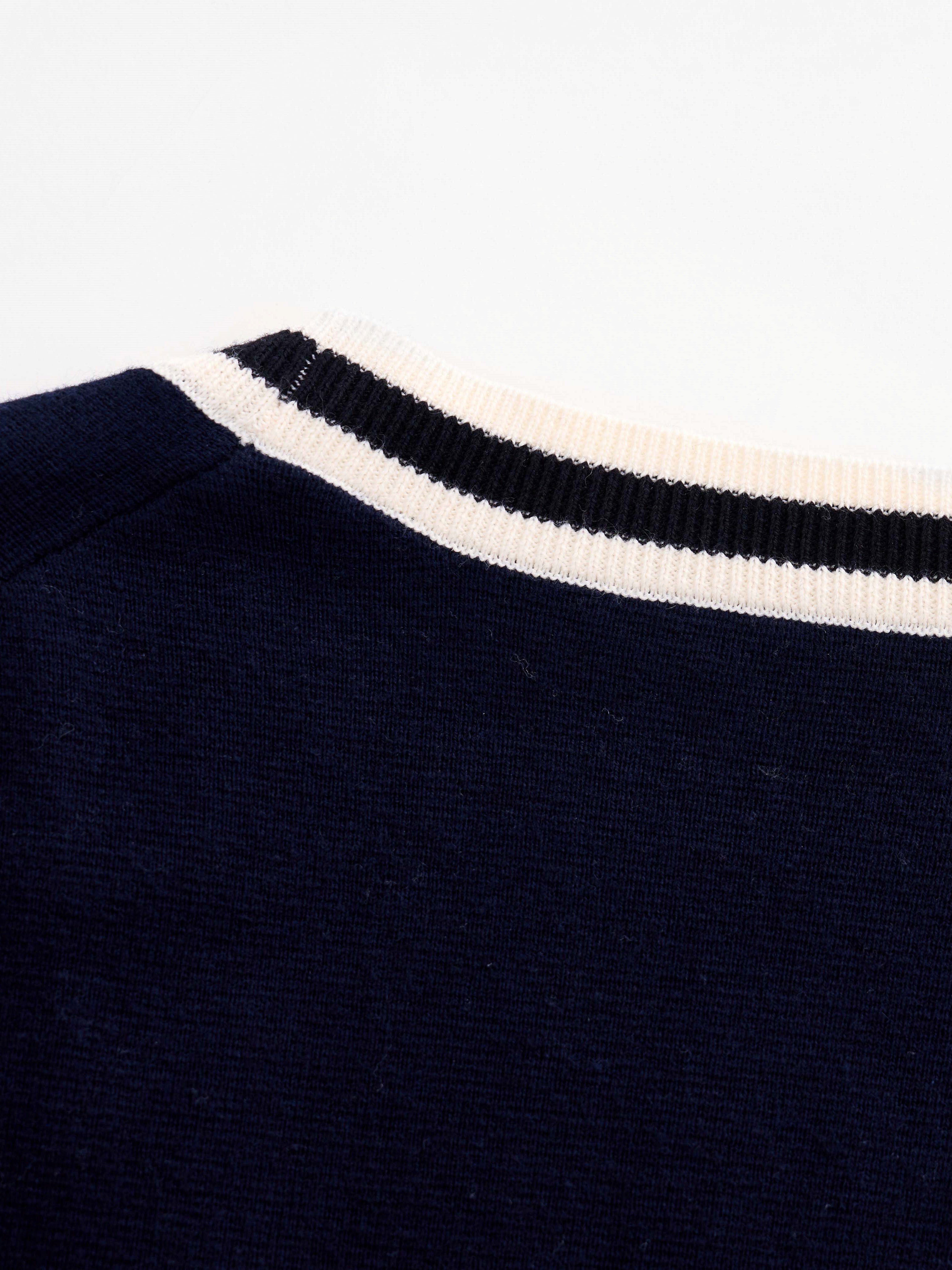 Bicoloured V-Neck Knitted Cardigan_BDHL6626