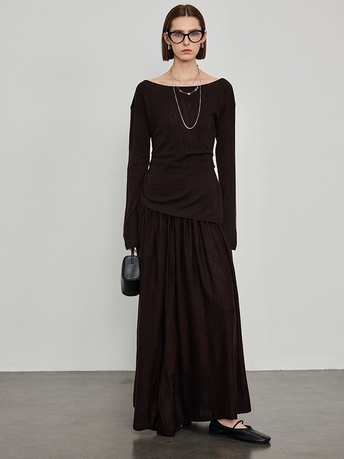 Knitted Slit Tops or Pleated Skirt_BDHL6450