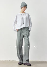 Straight Wide Knit Pants_BDHL6902