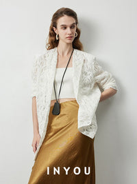 Lace Sheer Lapel Jacket_BDHL6147