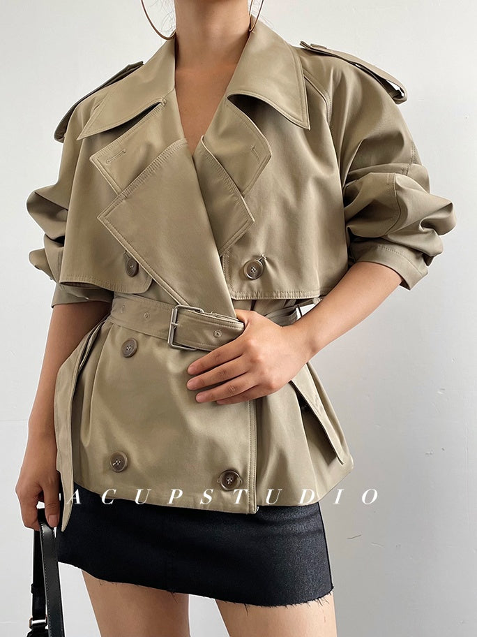 Two-Layer Short Trench Coat_BDHL6471