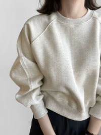 Thickened Short Grey Sweat Tops_BDHL6814