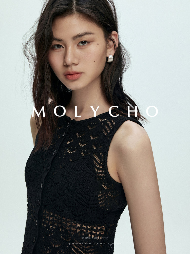 Knitted Hollow Sleeveless Tops_BDHL7433