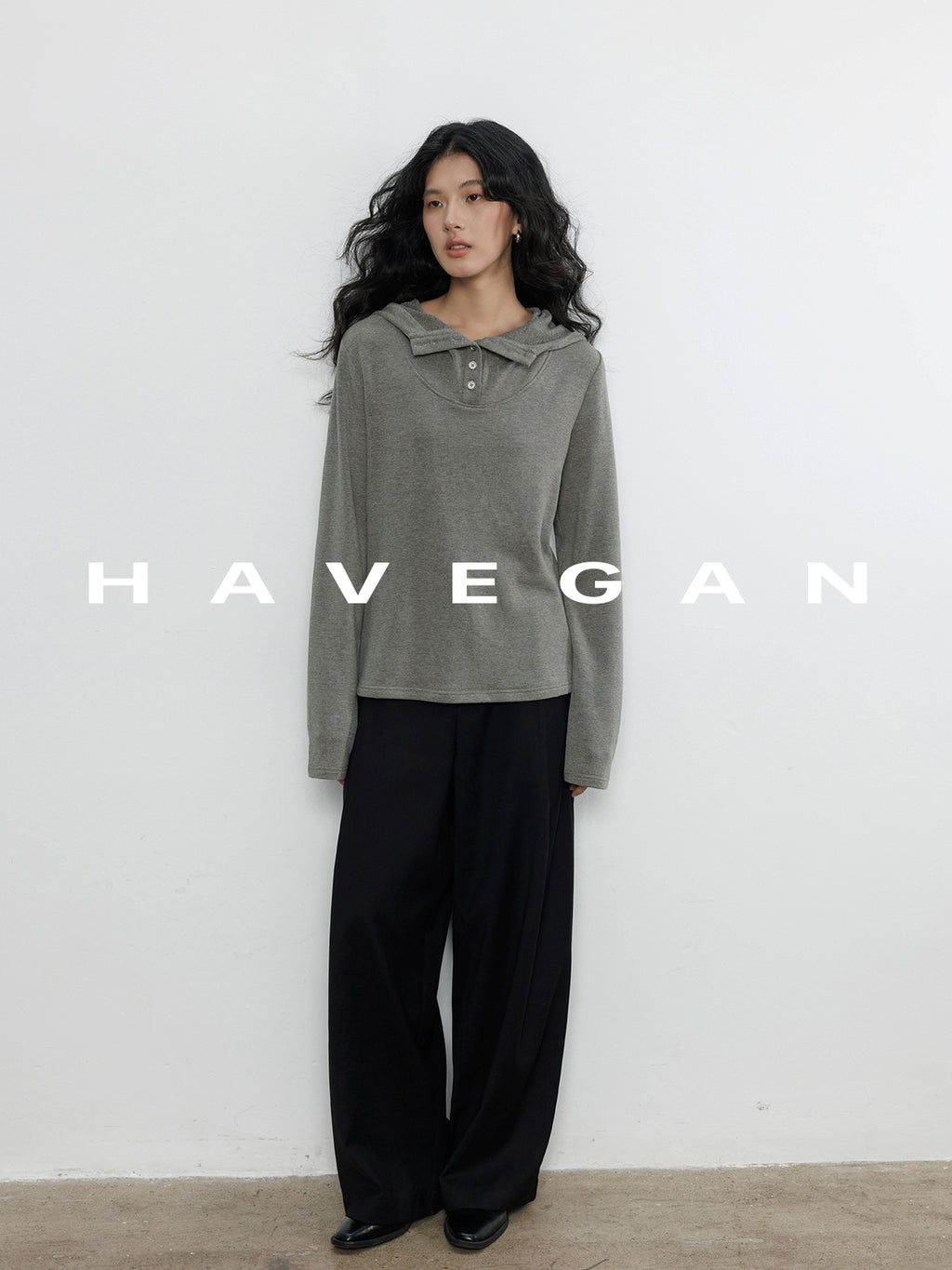 連帽長袖針織衫_BDHL7898