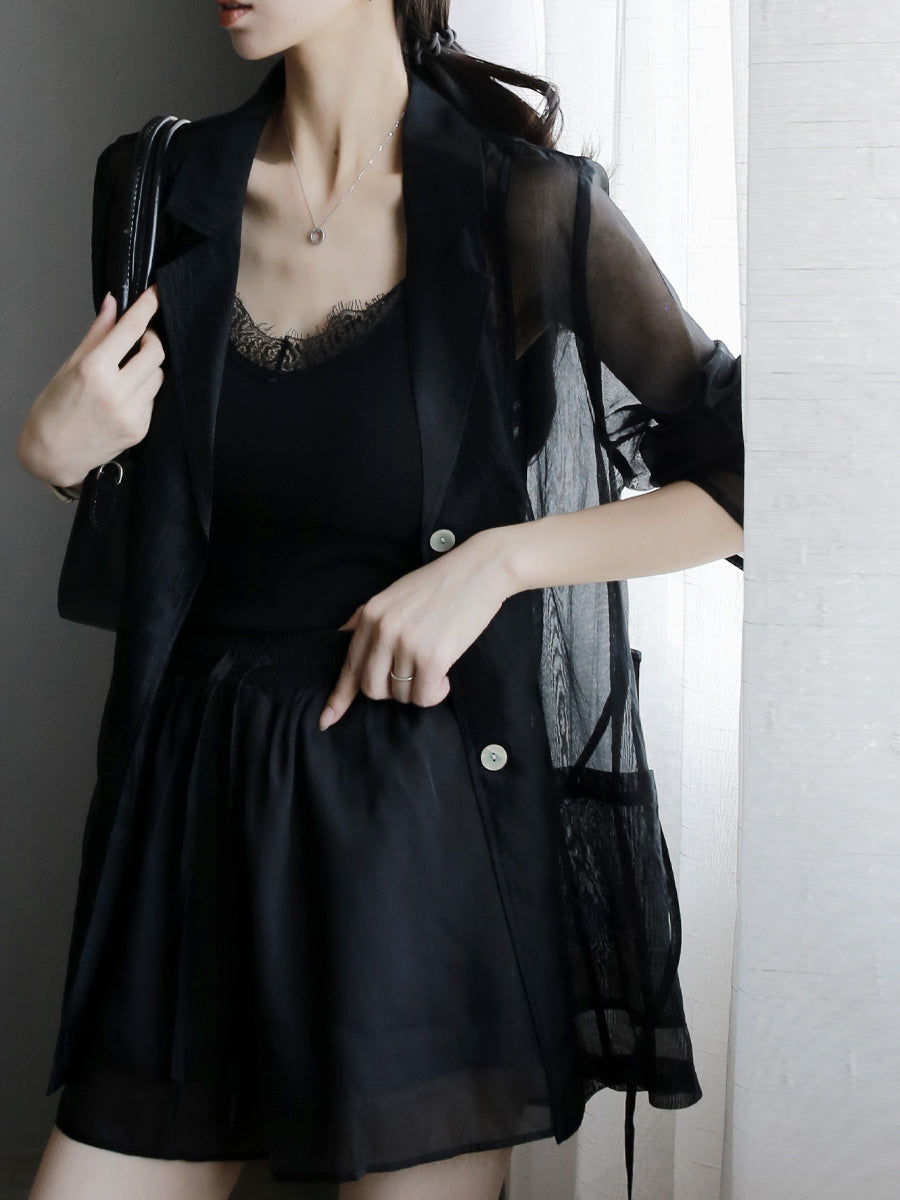 Sheer Jacket Slim Shirt_BDHL7636