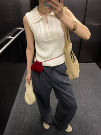 Hollow Sleeveless Knitted Tops_BDHL7295