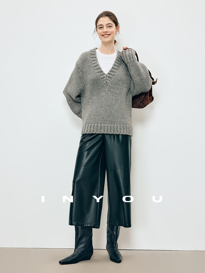 厚款V領針織上衣_BDHL7906