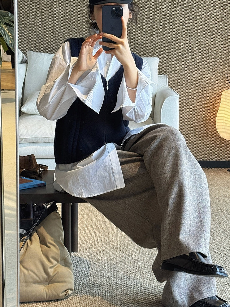 Double-Zip Sleeveless Tops_BDHL8150