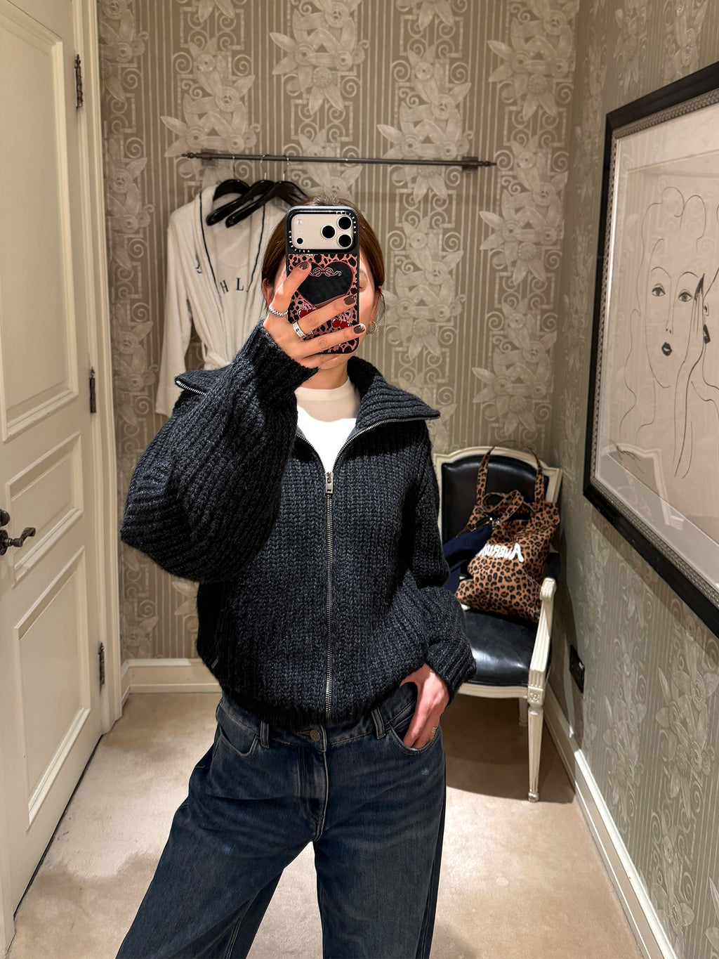 Thick Knitted Zip-Up Cardigan_BDHL8122