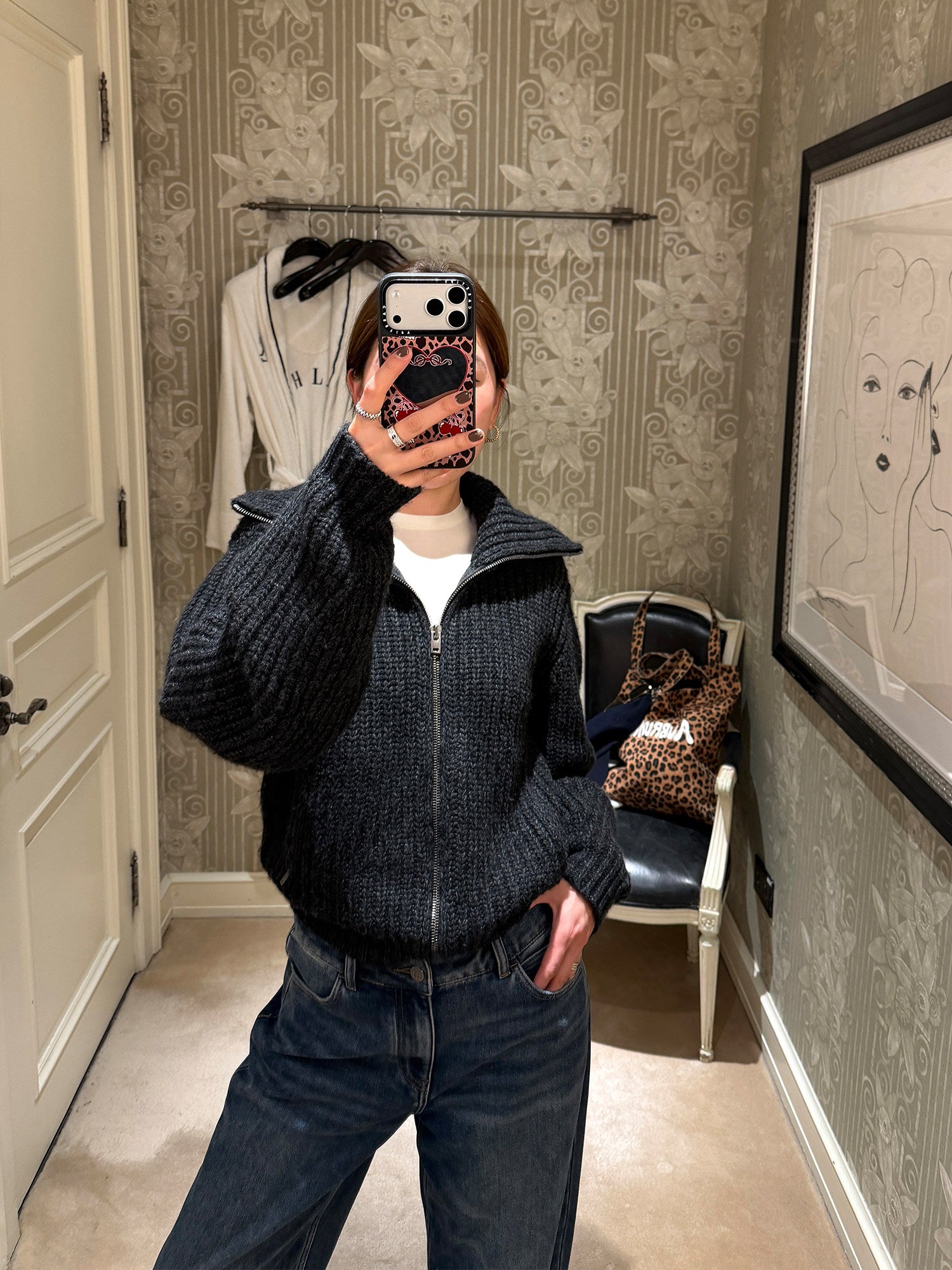 厚針織拉鍊開襟衫_BDHL8122