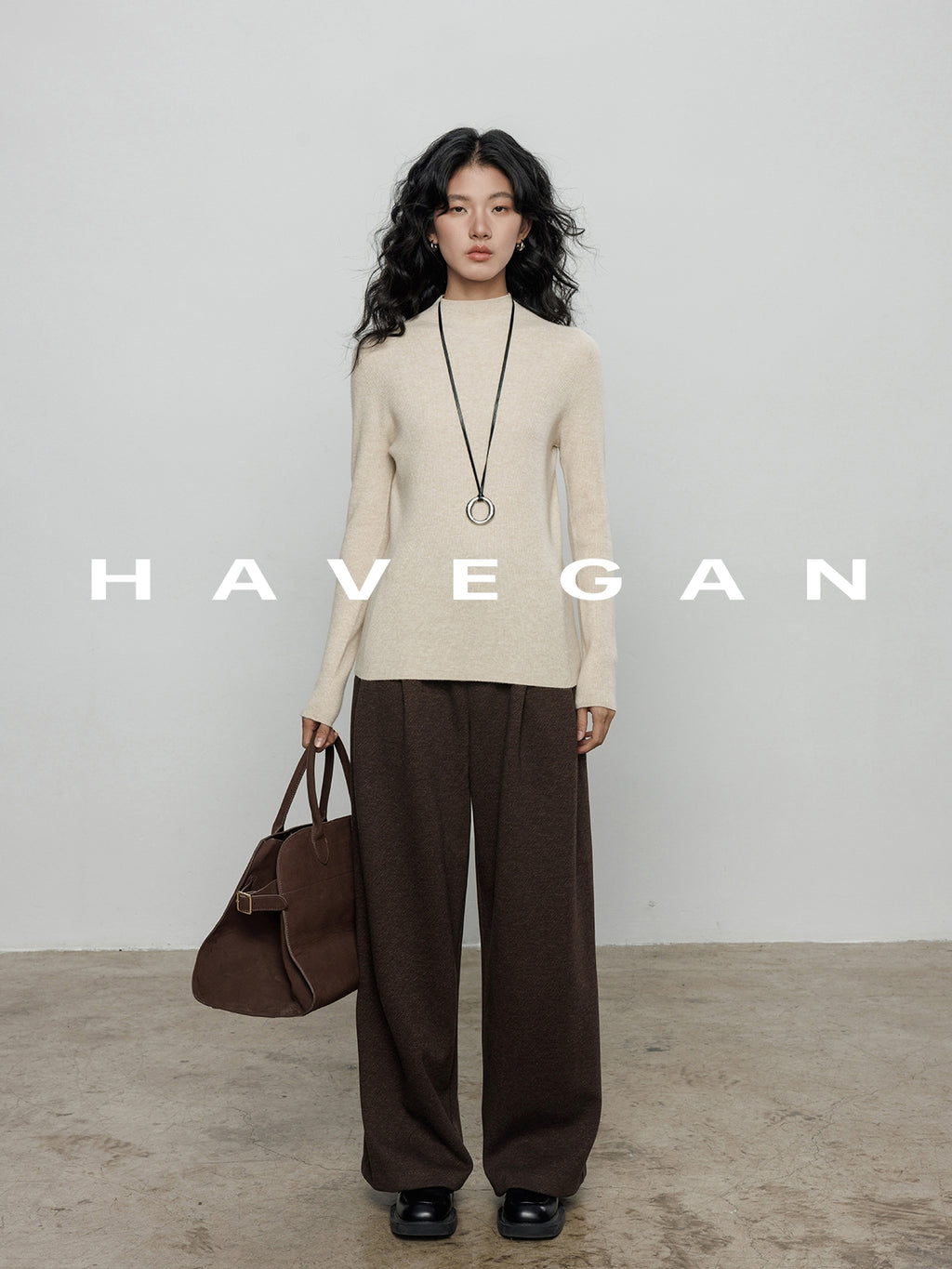 磨毛高腰闊腿褲_BDHL7962