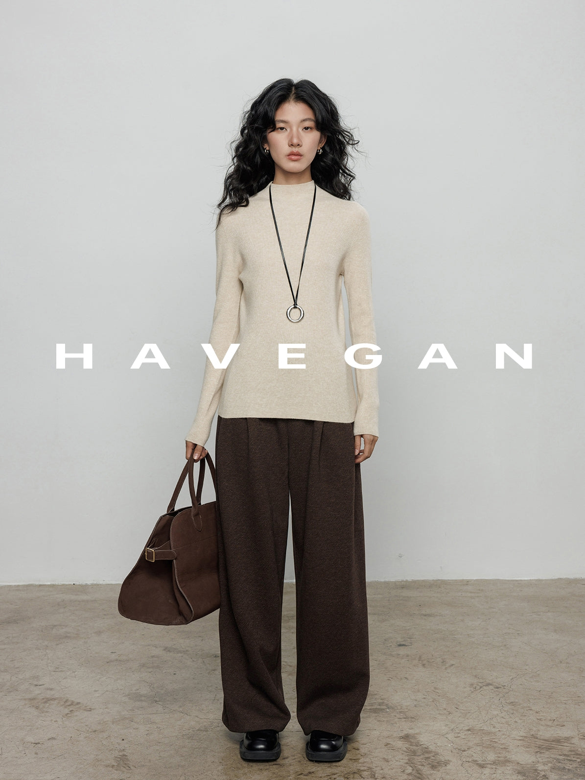 磨毛高腰闊腿褲_BDHL7962