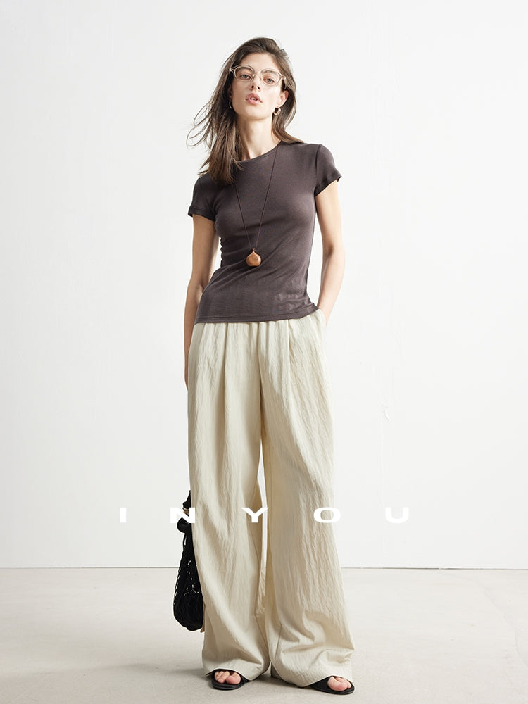 High-Waisted Draped Mop Pants_BDHL7135