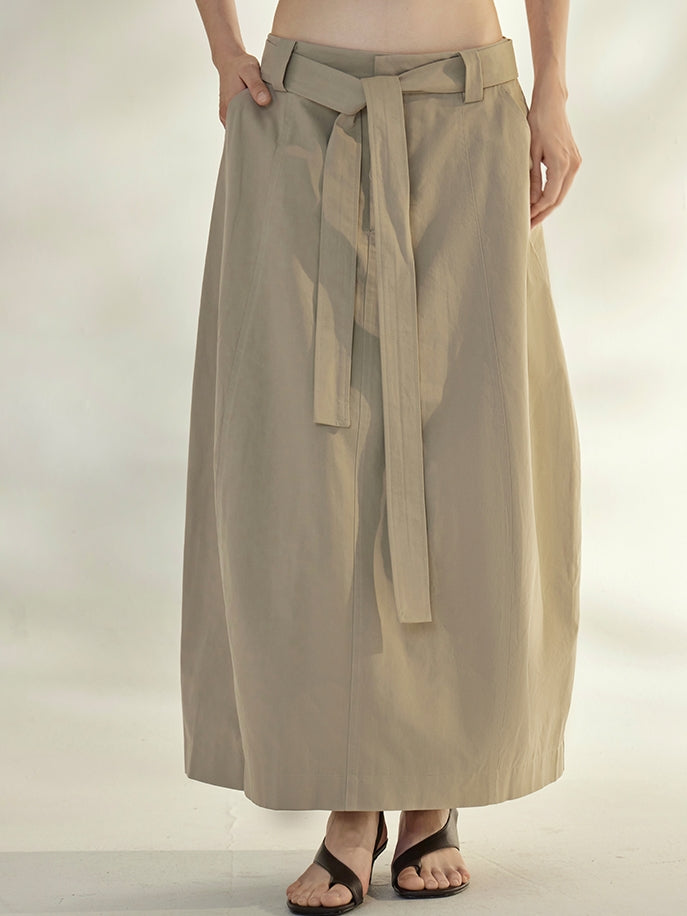 Wide-Belted Long Skirt_BDHL7692