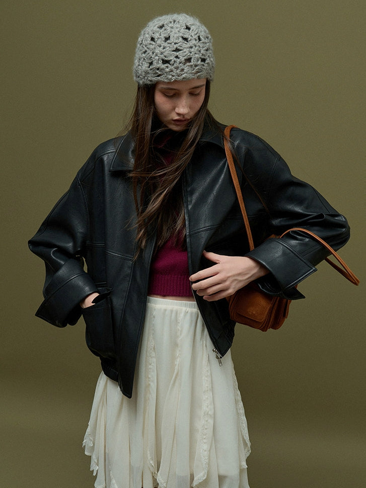 Bubble-Sleeve Turtleneck Knit_BDHL8159