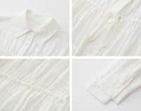 Relaxed Drawstring White Shirt_BDHL6011