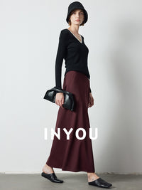 Tucked Straight Long Skirt_BDHL6387