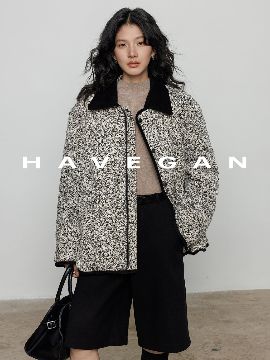 翻領花卉羽絨衣_BDHL7887