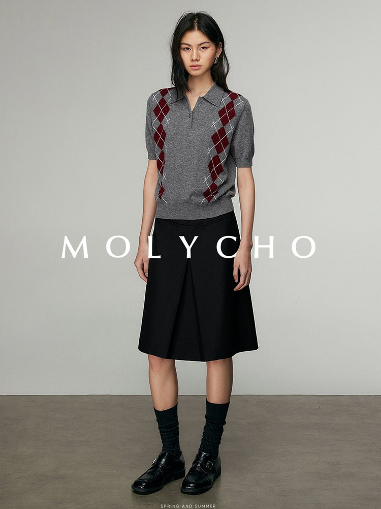 Polo Collar Argyle Knit_BDHL6885