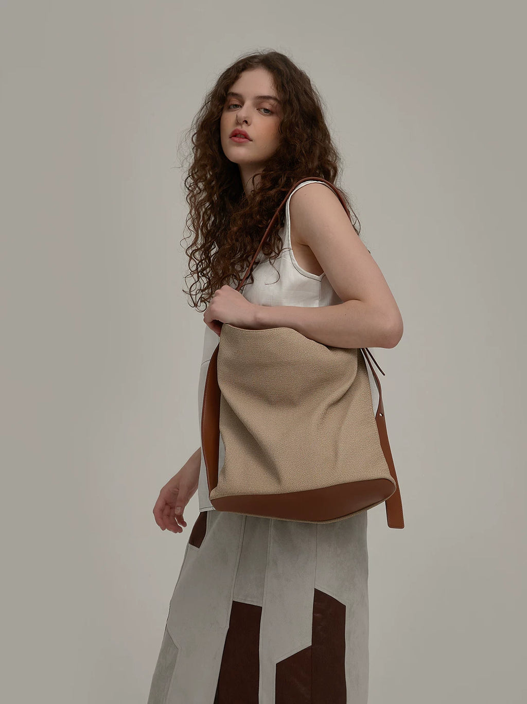Canvas Look Two Way Tote_BDHL8449