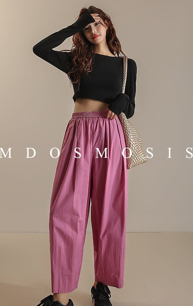 Elastic Waist Balloon Pants_BDHL7514