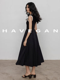 Contrast Color A-Line Dress_BDHL7368