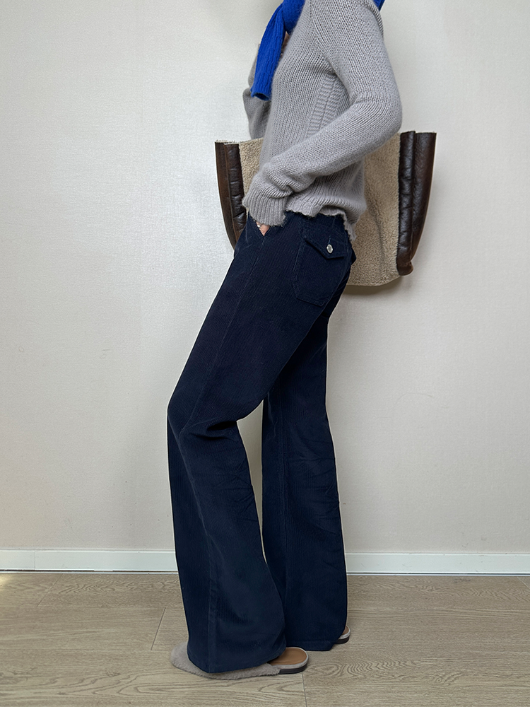 Retro Corduroy Bootcut Pants_BDHL6854