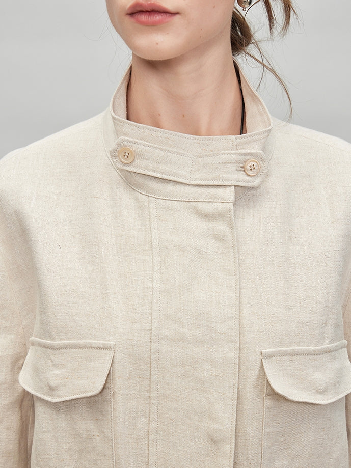 Stand-Up Collar Shirt Jacket_BDHL7278