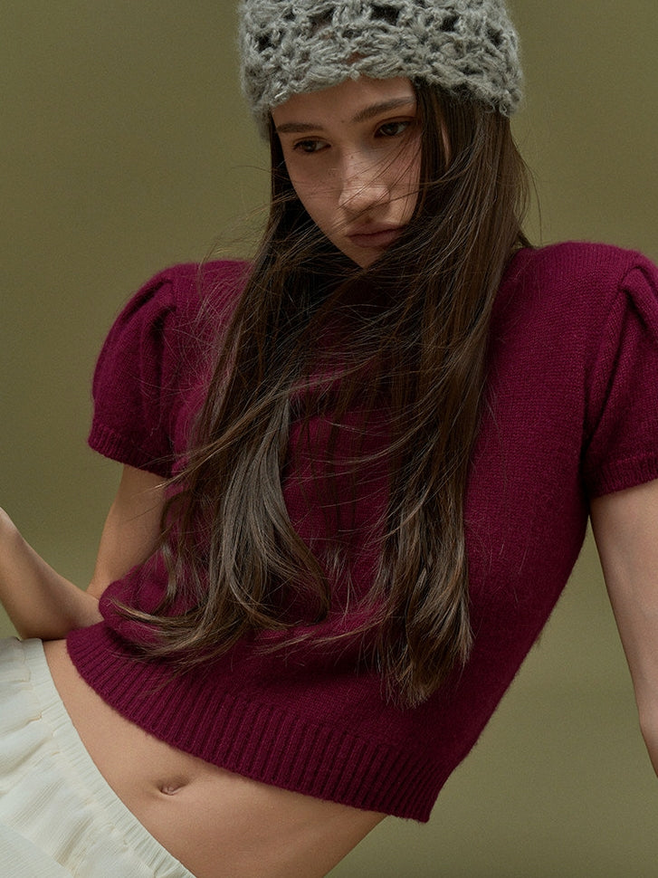 Bubble-Sleeve Turtleneck Knit_BDHL8159