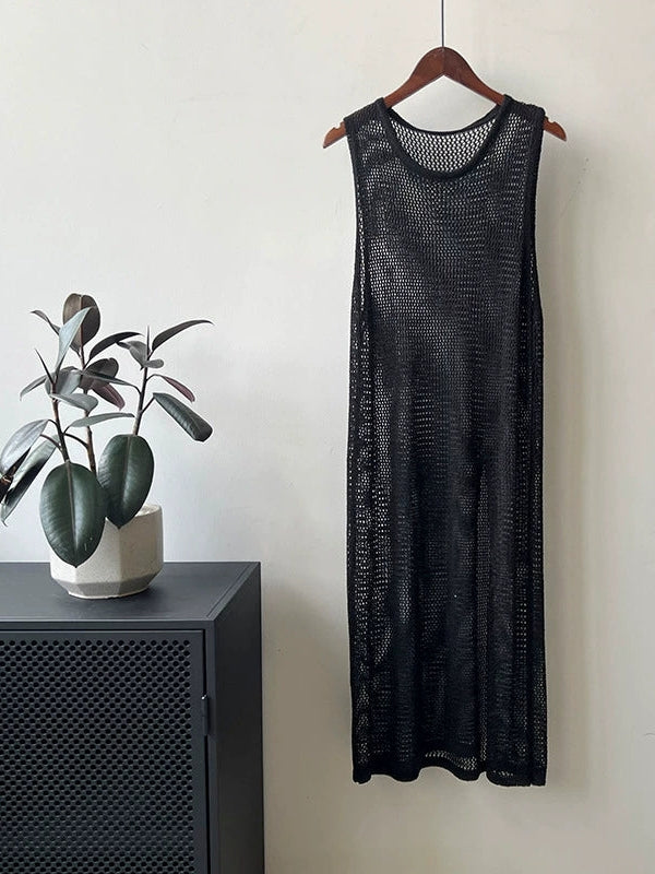 Hollow Long Sleeveless Tops_BDHL7561