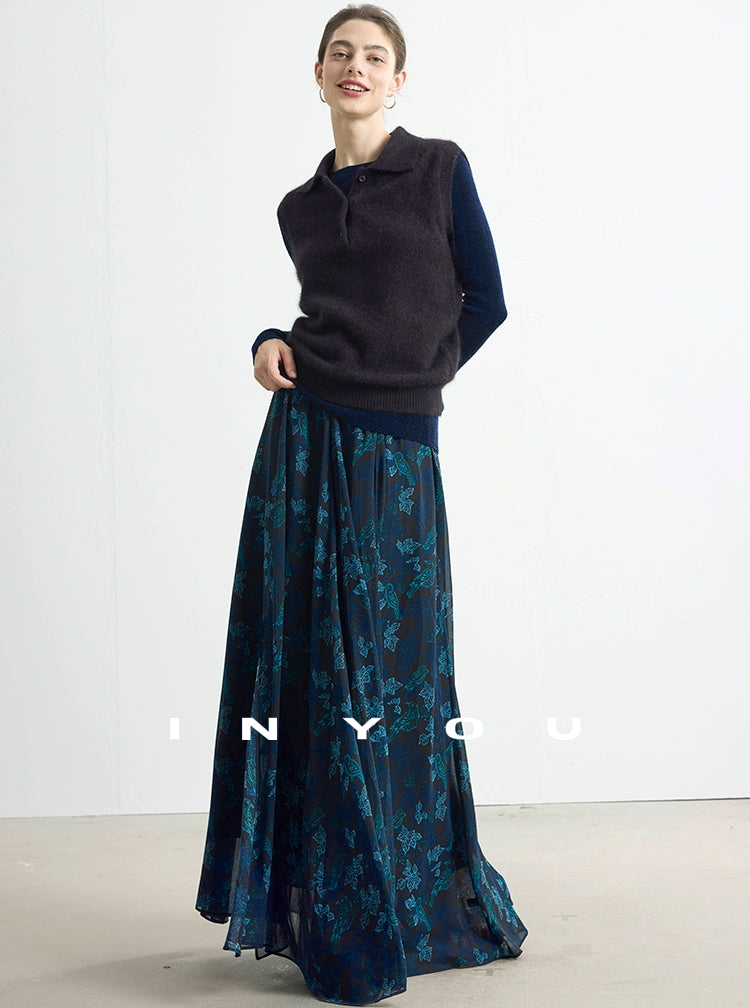 Print Design Loose-Fit Maxi Skirt_BDHL7750