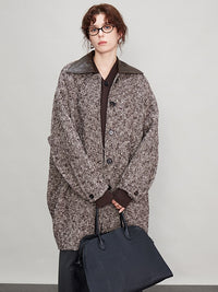 Jointed Collar Short Cocoon Coat_BDHL6690