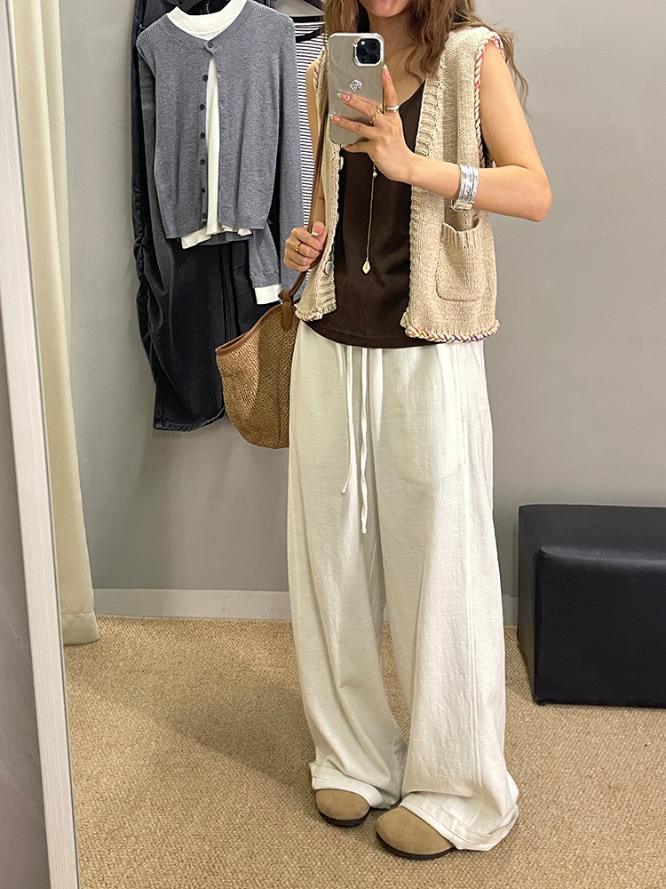 Elasticated Waist Wide Pants_BDHL7546