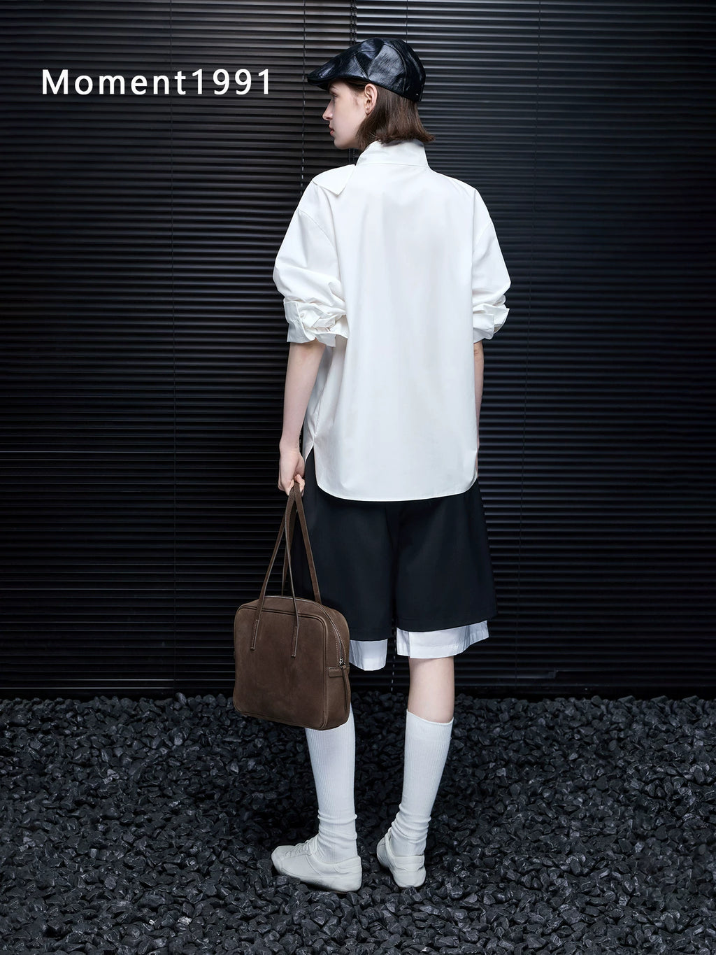 Bow Tie Oversized Long Sleeve Shirt_BDHL8405