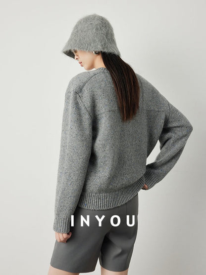 V-neck comfortable sweater_BDHL5297