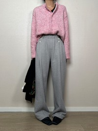 Button-Tuck Wide Sweatpants_BDHL6849