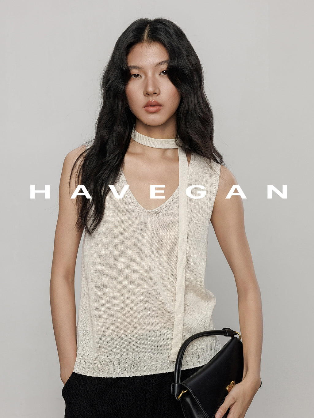 V-Neck Tie-Strap Knitted Vest_BDHL7477