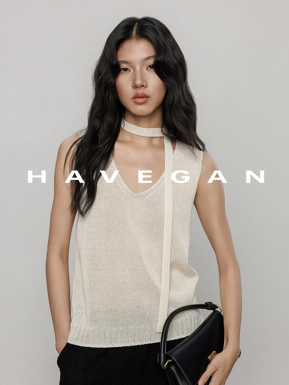 V-Neck Tie-Strap Knitted Vest_BDHL7477